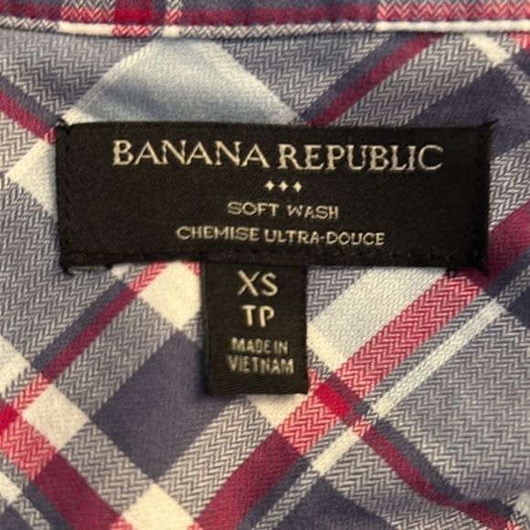 Banana Republic Plaid Soft Wash Chemise Ultra-Douce Button Down Long Sleeve Top - Picture 5 of 6